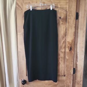 LOFT Black Pencil Midi Skirt Cocktail With A Split Back